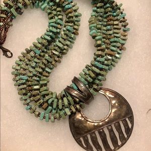 Silpada turquoise bead necklace & silver pendant for gift!